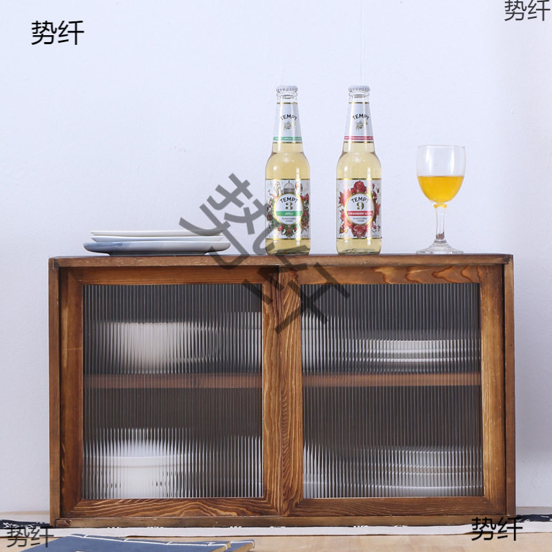 实木桌面收纳柜杯具餐具展示