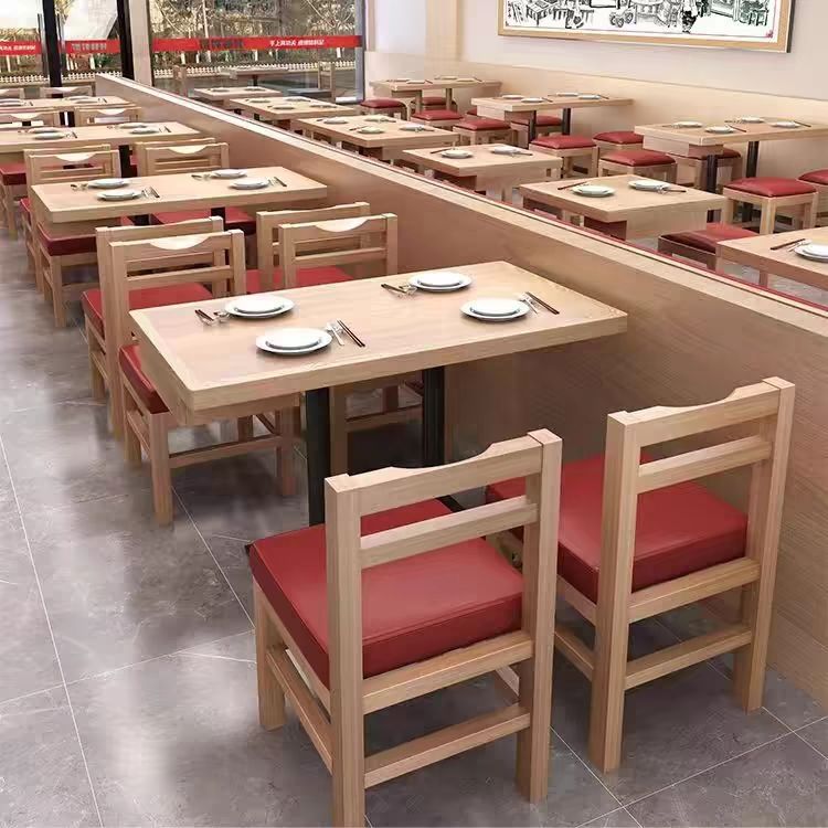 拌饭同款桌椅实木商用卡座小吃快餐店面馆带抽屉桌椅组合其他