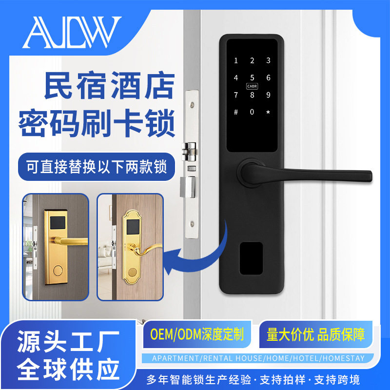 民宿密码锁酒店门锁刷卡锁磁卡感应IC卡锁电子智能锁厂家