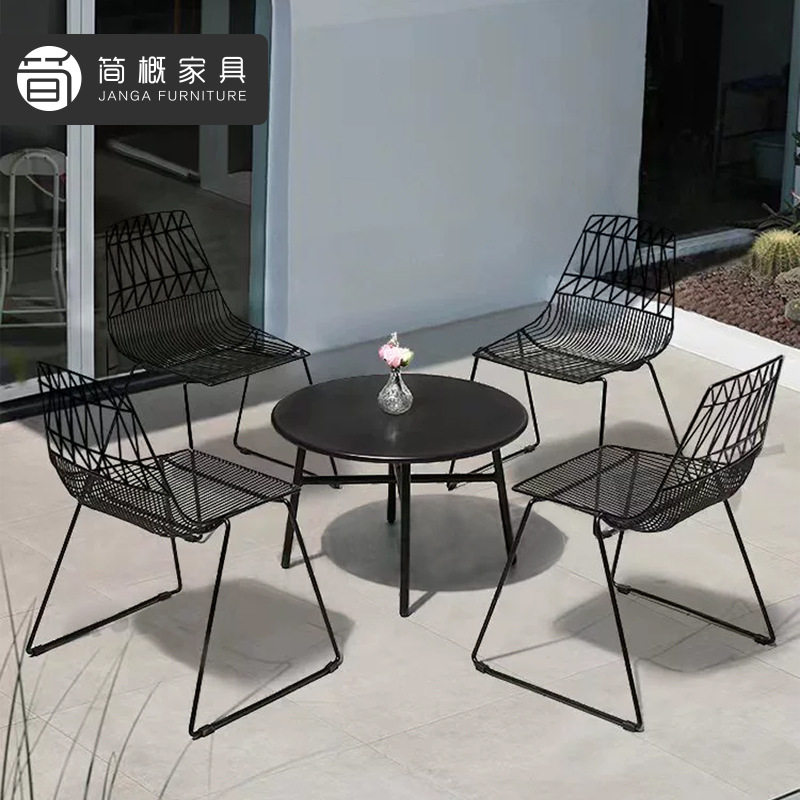 户外露台桌椅组合休闲酒店民宿阳台家具室外花园庭院茶桌椅三件套