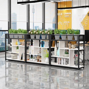 铁艺置物架咖啡厅矮隔断精品书架落地装 饰展示架办公室隔断置物架