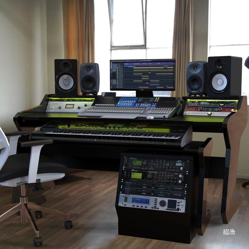 实木录音棚MIDI混音工作台