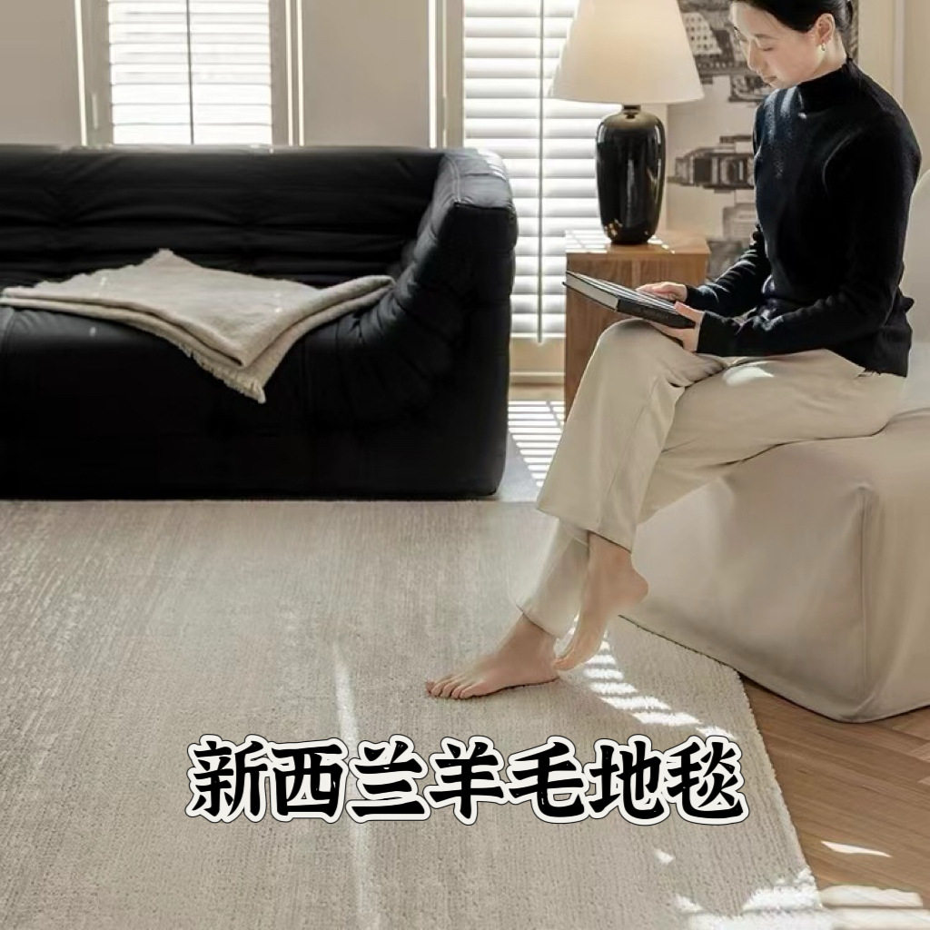 新西兰羊毛客厅地毯轻奢高级感沙发茶几毯易打理卧室床前毯地垫