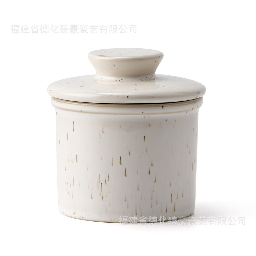 陶瓷猪油罐家用耐高温食品级可放冰箱厨房黄油罐带盖大容量储存罐