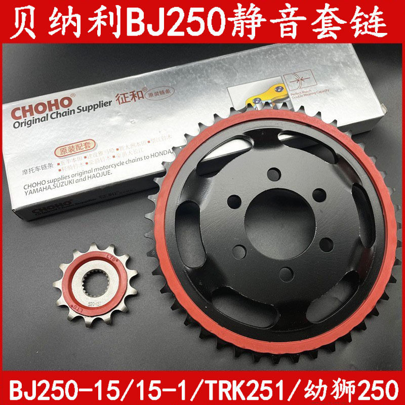 适用小黄龙BJ250-15A 幼狮250静音大小链轮TRK251链条TNT25油封链
