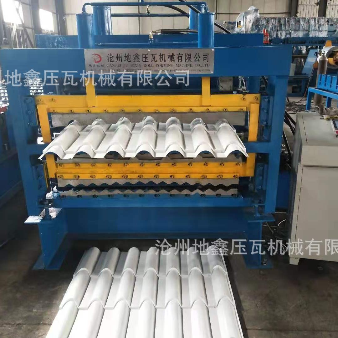 彩瓦三层压瓦设备 地鑫机械 全自动三层压瓦机 冷弯机 建筑装饰