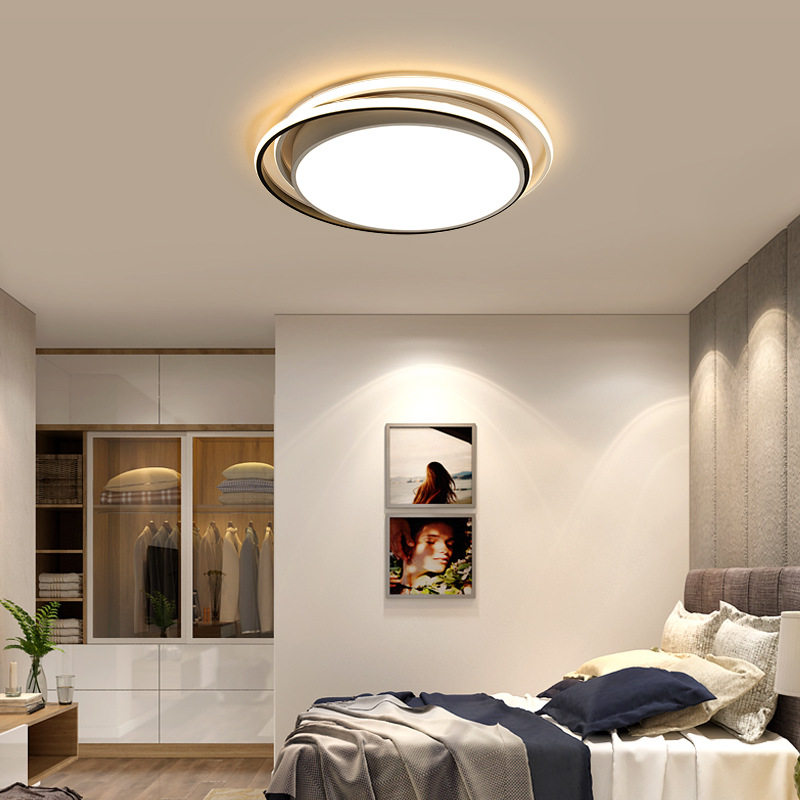 包邮北欧几何圆形客厅LED现代灯具卧室家用无极调光儿童房吸顶灯