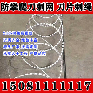 湖南刀片刺绳不锈钢刺丝滚笼刺网带刺铁丝防盗防爬刺围墙防爬网防