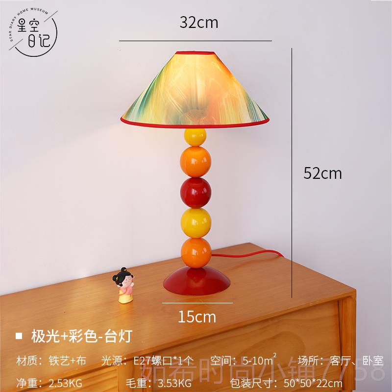 新款v计inta床ge台灯 欧北复古设卧室头灯客厅氛围灯中古油画艺术