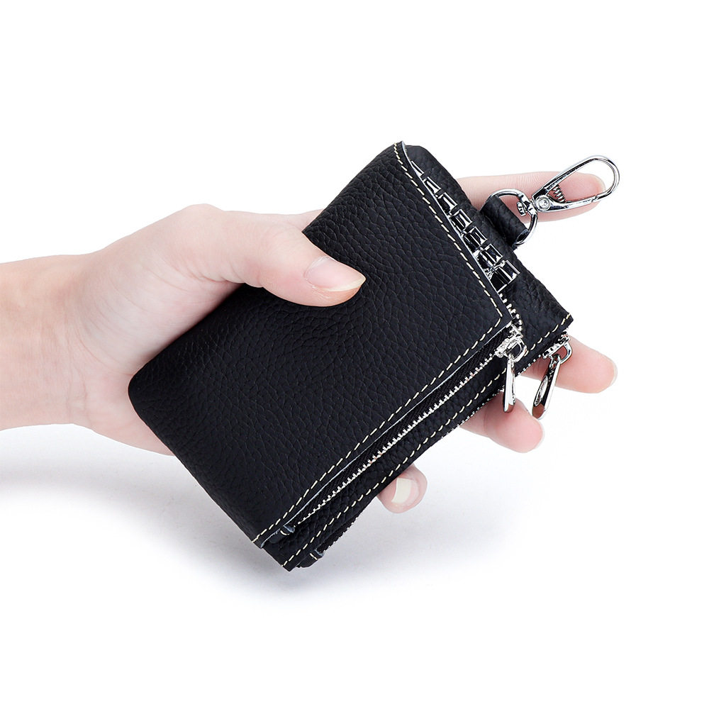 牛皮多功能钥匙包男女式新款大容量钥匙零钱卡片收纳包真皮锁匙包