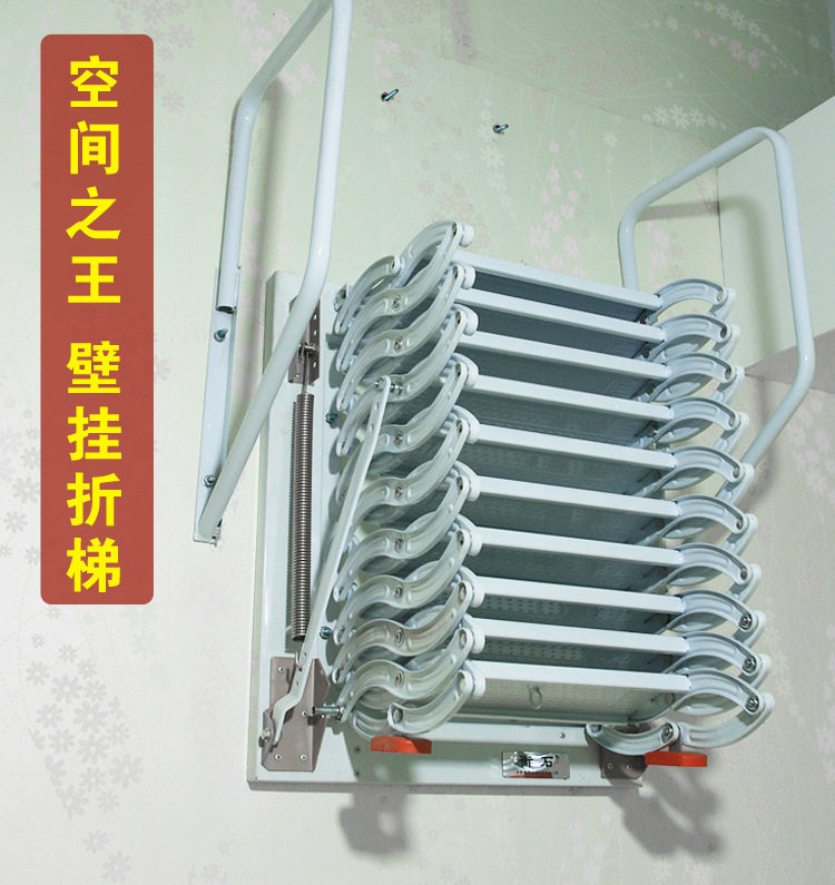 阁楼伸缩楼梯加厚升降家用伸拉梯室内外壁挂整体楼梯别墅复式定制