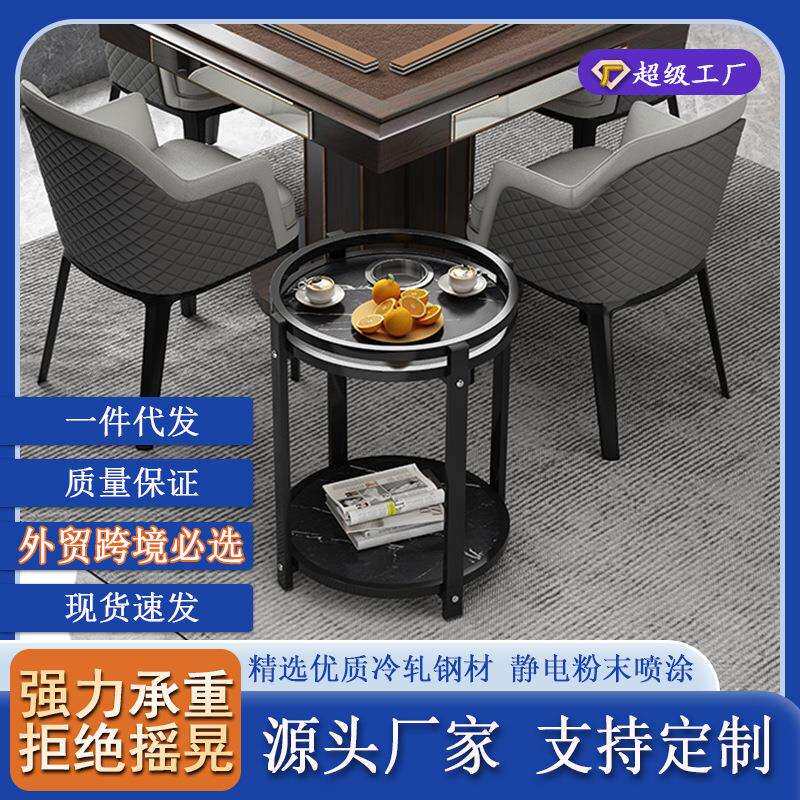 北欧轻奢沙发边几简约床头柜边圆桌大理石卧室客厅小茶几角几收纳