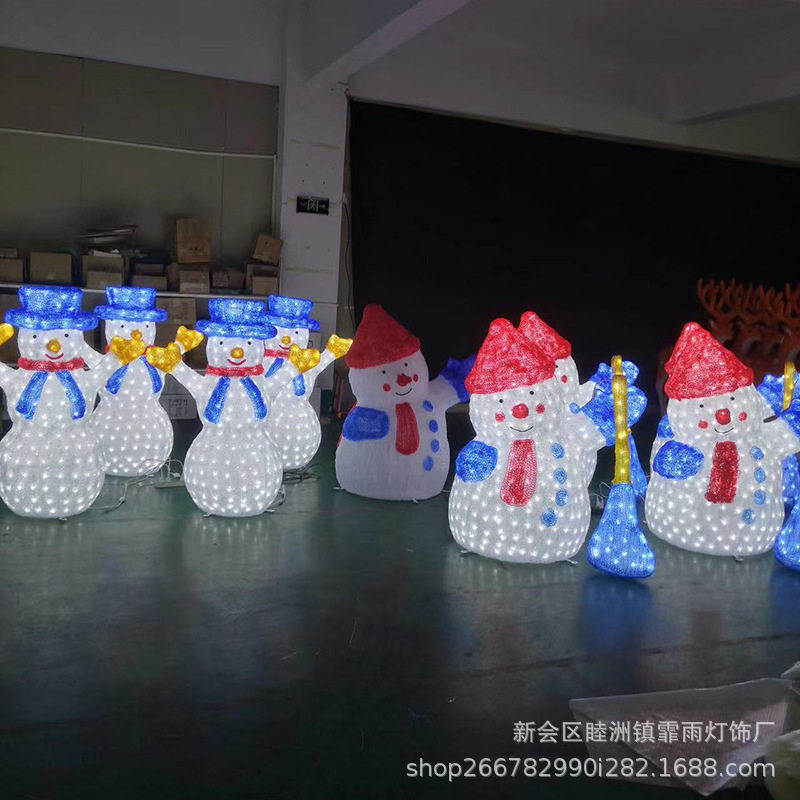 户外节日亮化立体雪人动物植物灯