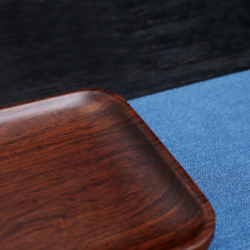 【小茶盘】黑檀木实木干泡台整块原木茶海茶台托盘家用便携小茶托