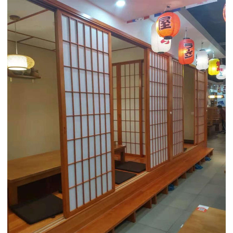 中式格栅实木推拉门榻榻米定制
