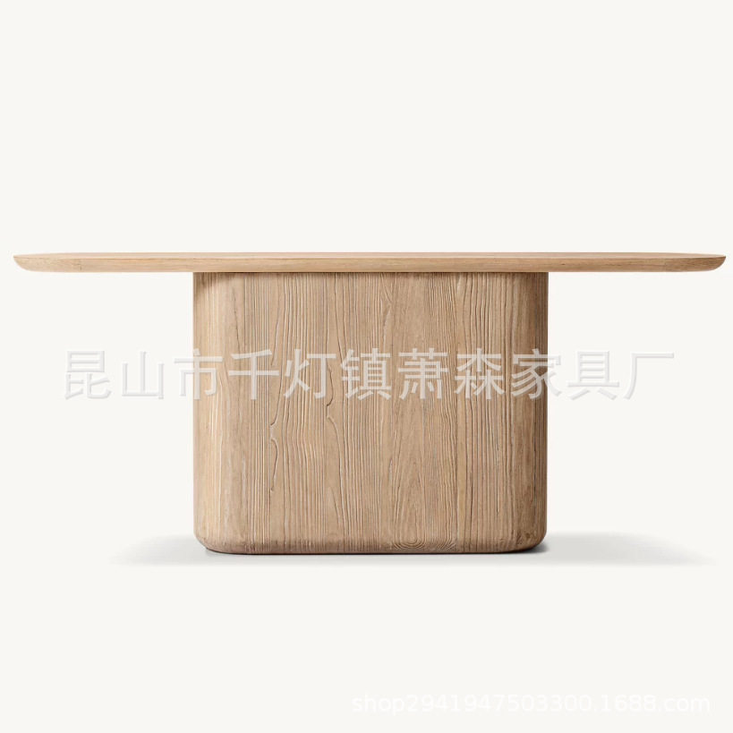 RH美式乡村实木玄关桌法式复古条几柜入户玄关走廊简约装饰门厅桌