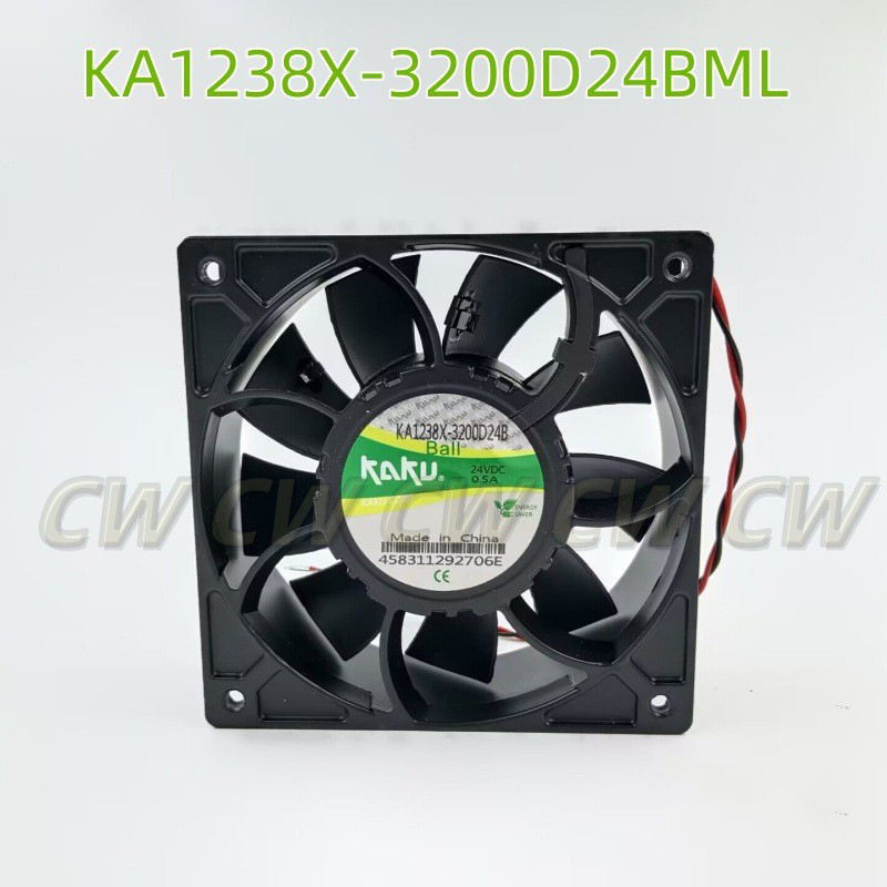 KAKU卡固新能源锂电设备全金属风扇KA1238X-3200D24BML阻燃DC24V
