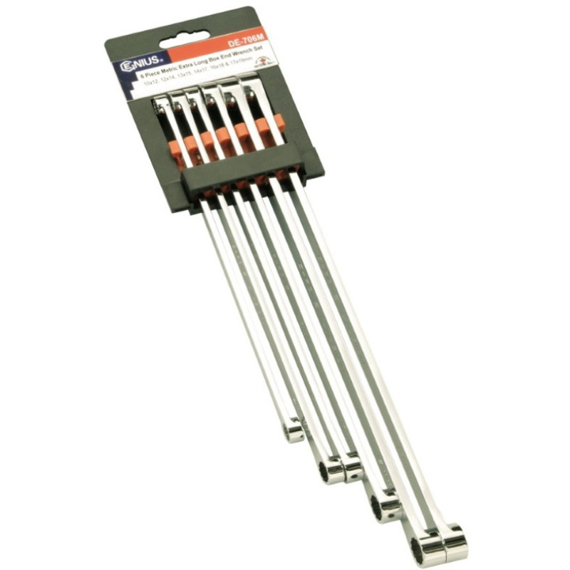 天赋（GENIUS）DE-706M 工具6件套精抛光公制双梅花扳手组