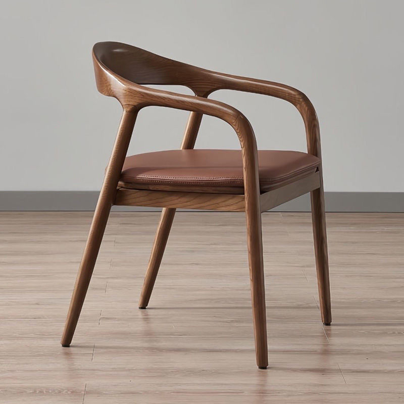 舒美特餐椅中式椅子单人洽谈北欧餐厅实木靠背椅靠背书房轻奢家用