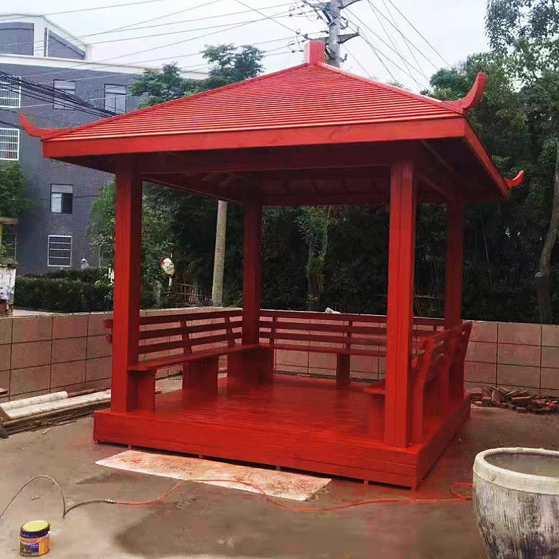 户外防腐木凉亭古建长廊亭子景区公园庭院仿古茶室廊架木制遮阳