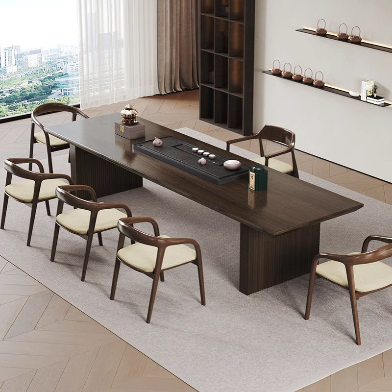 实木茶桌椅组合现代简约轻奢阳台功夫泡茶桌子办公室新中式茶台桌