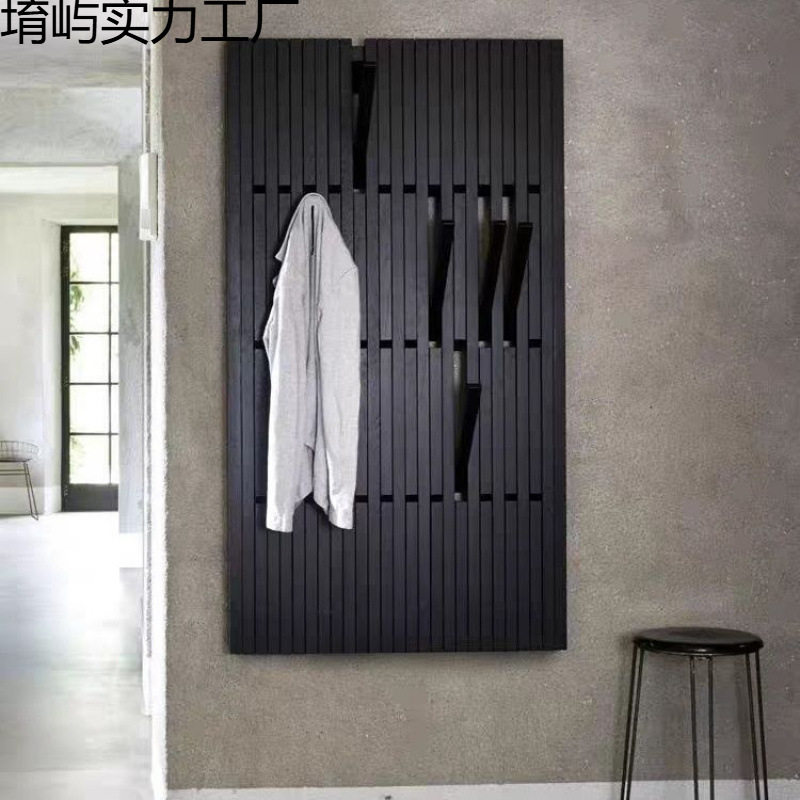 实木壁挂衣帽架钢琴键全身镜
