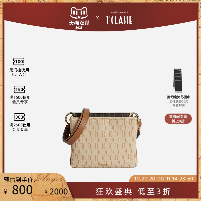 AM1C女士Logo印花中号单肩包