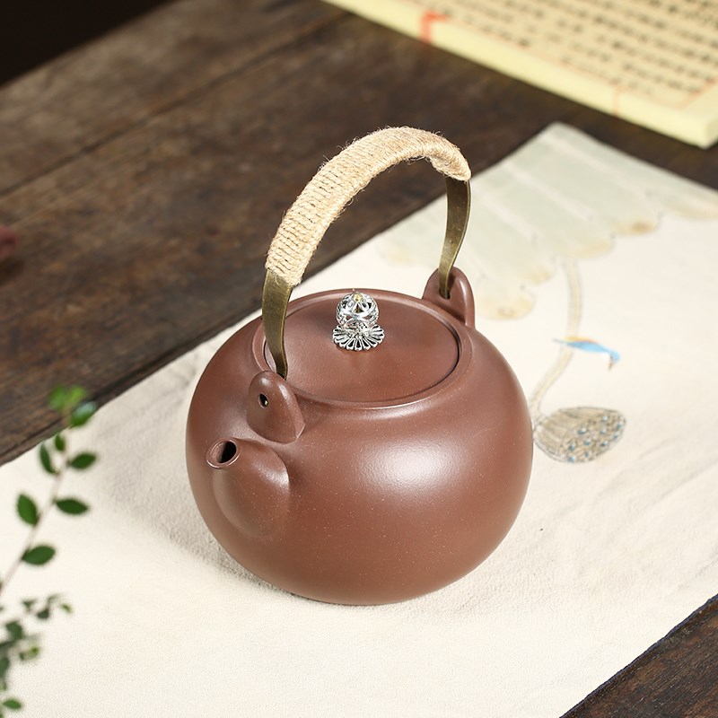 宜兴提梁紫砂壶电陶炉煮茶壶煮水蒸茶器电热烧水茶炉陶瓷茶具套装