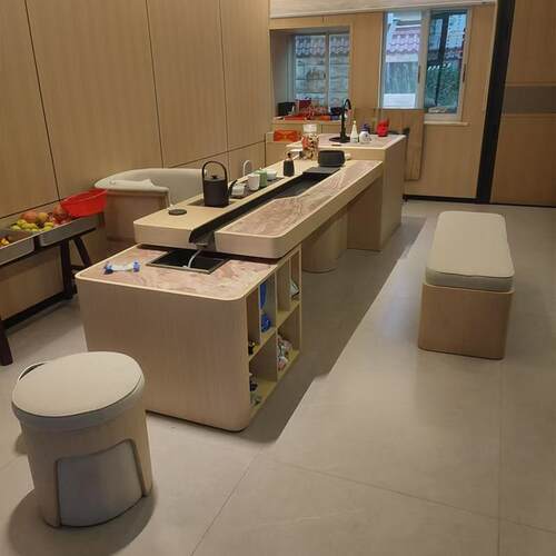 新中式白蜡木茶桌高端流水茶台办公室家用别墅茶台茶几