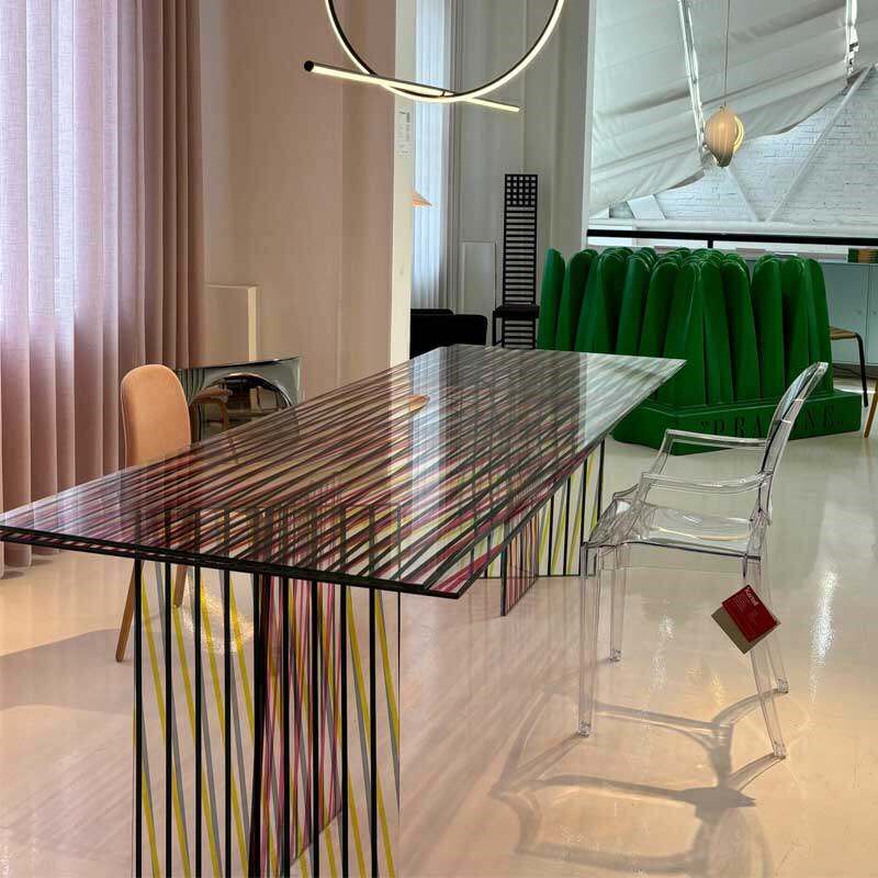 GLAS MIGISA意式极简玻璃餐桌家用长方形饭桌客厅设计师款会议桌