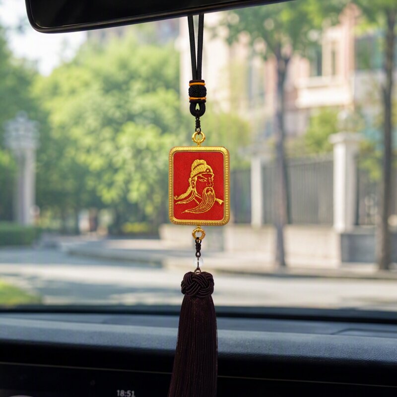 悟汐武财神关羽关公汽车挂件饰品新款高档关圣帝君关帝爷车载挂饰