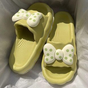 季 女夏厚底居家居士蝴蝶结家用防滑软底踩屎感 可外穿凉拖鞋 女拖鞋