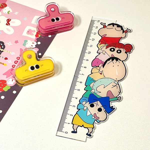 小专用小学生初中生蜡笔小新直尺麻薯文具尺子颜值高透明
