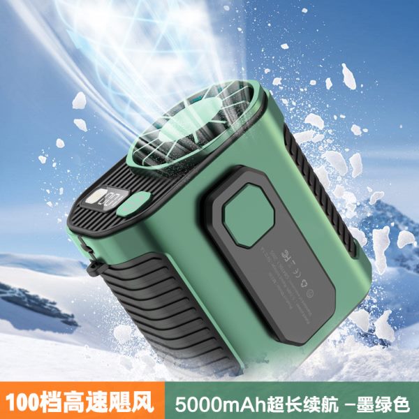 插件夹式充电大风力移动充式降温神器2025户随身新款脖挂腰风扇可