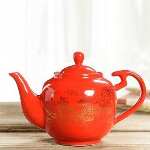 家用陶瓷茶壶带过滤大号泡茶单壶结婚婚庆新人敬茶壶办公室凉水壶