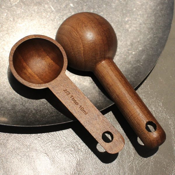 勺子勺子定咖啡豆l奶粉克黑胡桃木勺0mg115量勺实木高档勺数原木