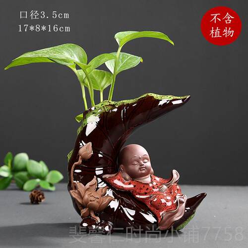 新品创意绿萝水培物花瓶植024新款2器水养器皿花插陶瓷花桌面摆盆