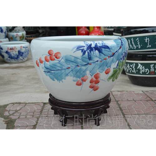 新品缸水族箱景德镇陶瓷金鱼缸大号创意鱼缸艺鱼术生态特花盆乌龟