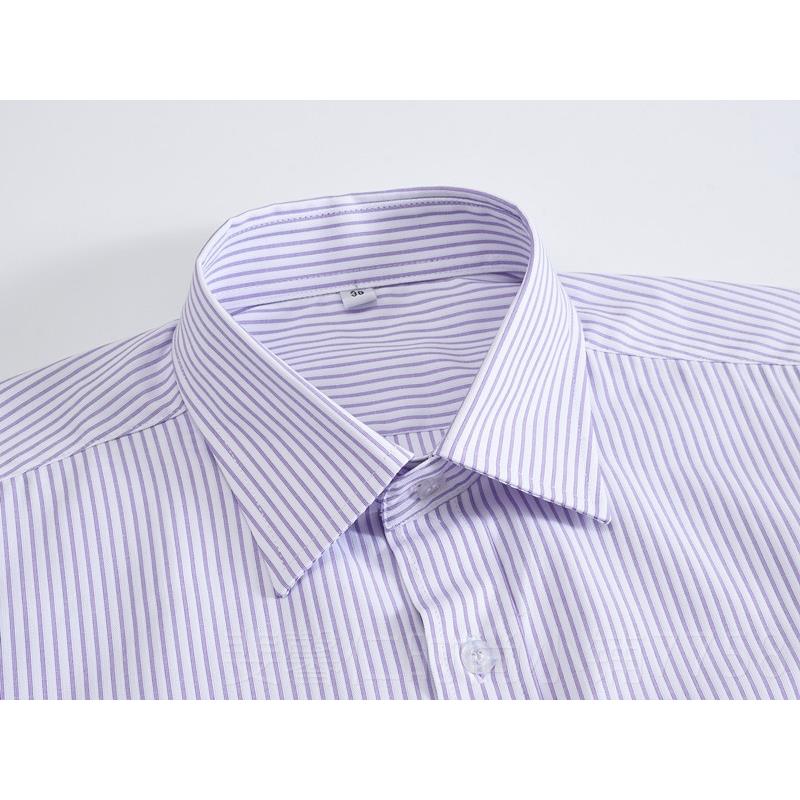 新品国大光银行行工作服男士紫色条纹衬衫光大中银同款行服衬衫图片