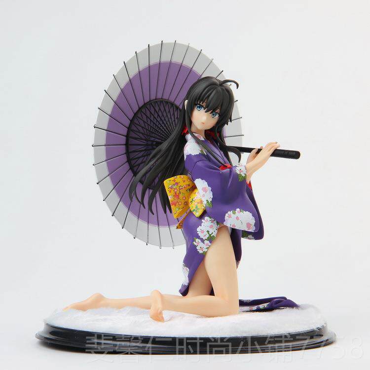 新品我的青春恋爱物语雪型之下雪乃浴衣雪乃手站姿校和服美女模摆