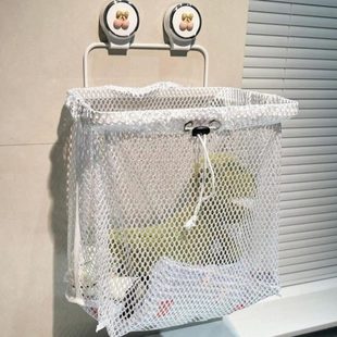 可折叠轻奢浴室脏衣篮风卫生间高大容量颜值脏衣篓壁挂奶油 吸盘式