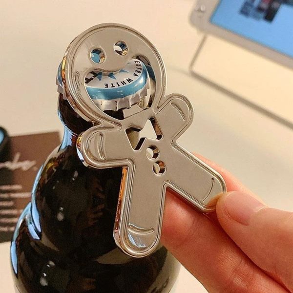 器高端姜盖小启瓶器啤酒瓶饼起冰箱贴起子开酒器创意钛合金工具人