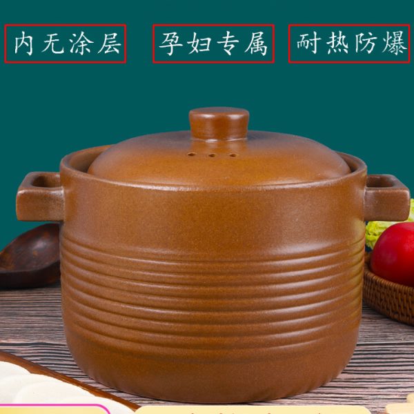 非遗土定燃气老式火明煮粥煲汤无釉砂锅炖锅家用孕妇专用沙锅平