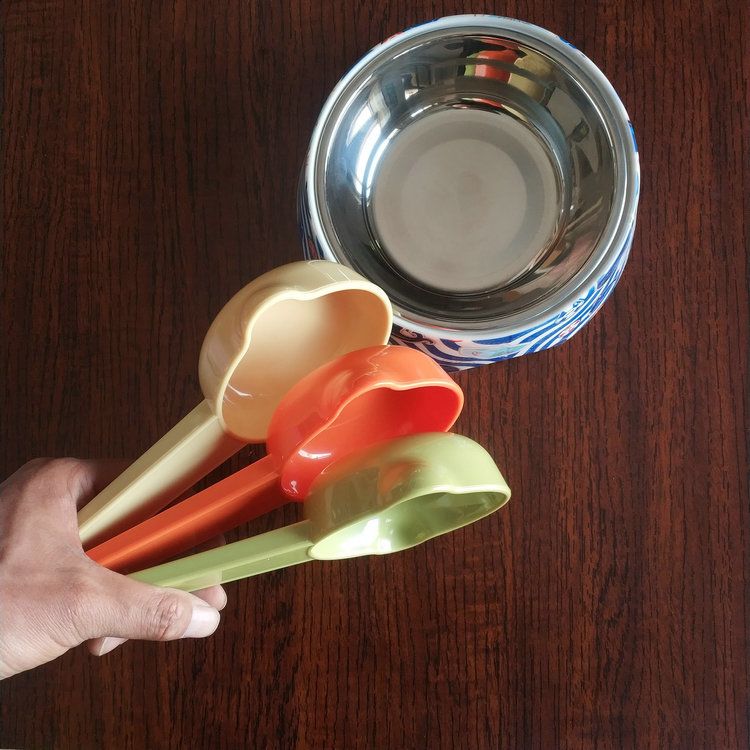 可爱大号塑料粮铲长柄量勺猫狗宠物粮勺家用挖粮喂食勺子图片