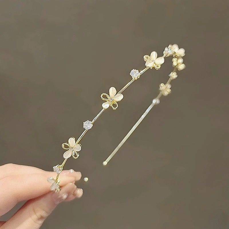 简约合金细款水钻珍珠仙女发箍夏季森系网红百搭头箍