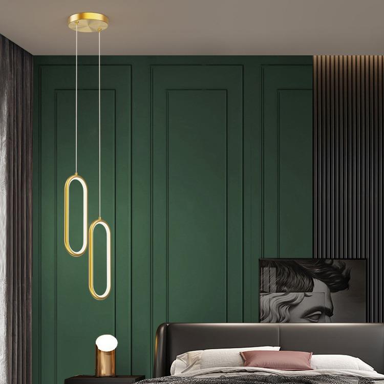 卧室床头吊灯现代简约极简设计师长吊线北欧客厅背景墙餐厅小吊灯