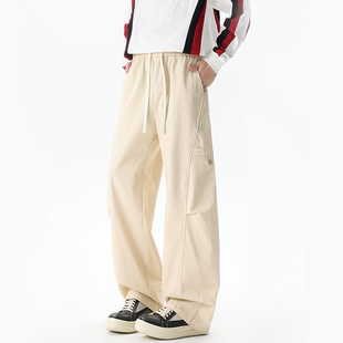 潮牌2025新款 男士 美式 弯刀长裤 子 STA工装 直筒垂感宽松休闲裤 裤