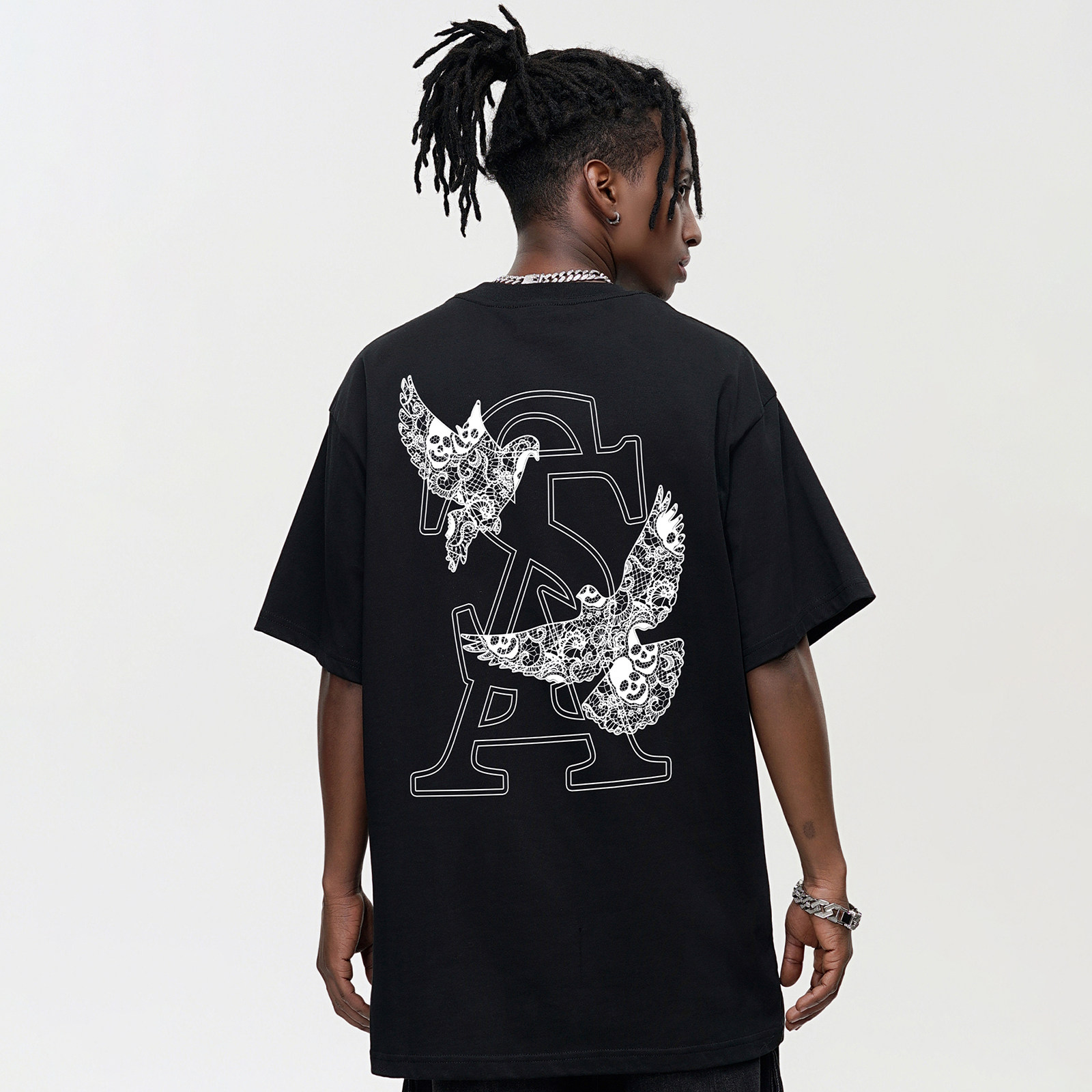 STA美式复古字母印花纯棉短袖T恤