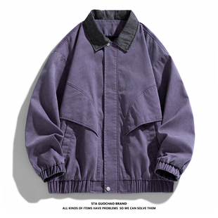 夹克文艺飞行员 翻领工装 STA旗舰美式 复古重磅外套男上衣春秋新款