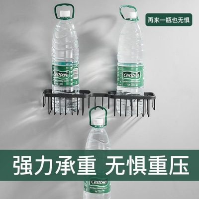太空铝通用型淋浴房升降杆淋浴花洒带置物架免打孔支架壁挂式架子
